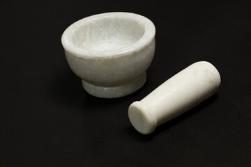 Hometales Marble White khalbatta Okhli Masher (Mortar And Pestle Set)