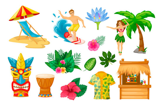 Modern traditional objects of Hawaiian culture. Travel in exotic countries.