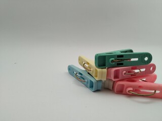 Clothespin color choice on background white