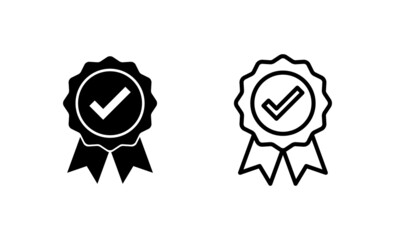 Approved icon vector. Certified Medal Icon