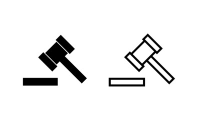 Gavel icon vector. judge gavel sign and symbol. law icon. auction hammer
