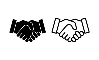 Handshake icon vector. business handshake sign and symbol. contact agreement