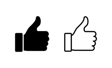 Like icon vector. Thumbs up sign and symbol. Hand like