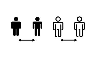 Social distance icon vector. social distancing sign and symbol. self quarantine sign