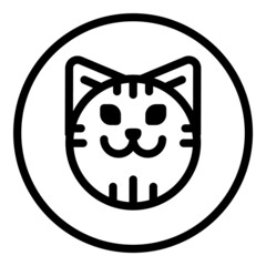 Cat Face Avatar Flat Icon Isolated On White Background