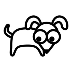 Dog Flat Icon Isolated On White Background