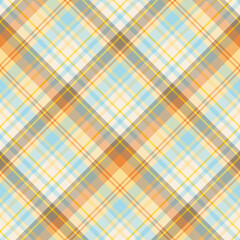 Seamless pattern in stylish brown, orange, blue, yellow colors for plaid, fabric, textile, clothes, tablecloth and other things. Vector image. 2