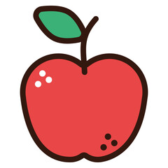 apple fruit doodle icon