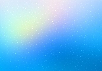 Wonderful spectrum flare on blue sky decorated light glitter effect. Delicate iridescent shimmering airy illustration.