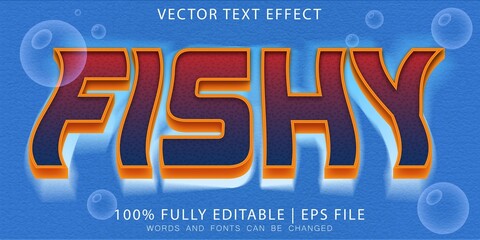Fishy Red Retro Text effect - obrazy, fototapety, plakaty