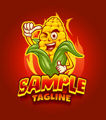 roasted corn mascot cartoon character