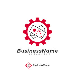Domino Gear logo vector template, Creative Domino logo design concepts