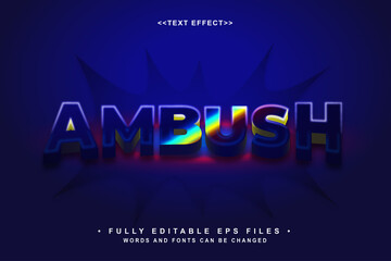 Obraz premium editable dark gradient ambush text effect perfect for gaming developer marketing tools.typhography logo