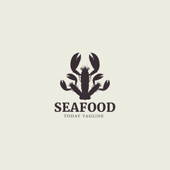 BLACK LOBSTER logo design vector graphic icon symbol illustration