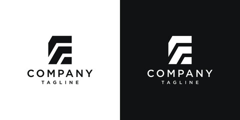 Creative Letter EF Monogram Logo Design Icon Template White and Black Background