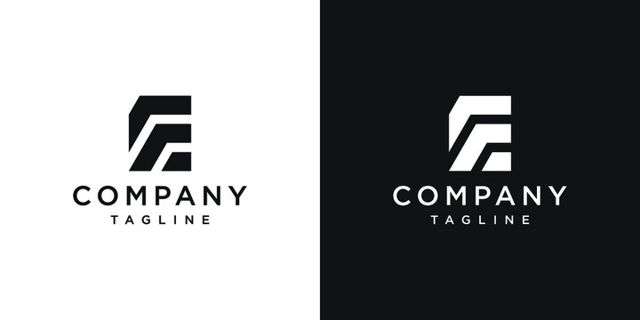Creative Letter EF Monogram Logo Design Icon Template White and Black Background