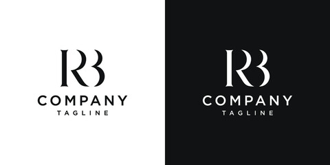 Creative Letter RB Monogram Logo Design Icon Template White and Black Background © arttools