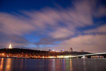 bridge over the river at night