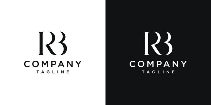 Creative Letter RB Monogram Logo Design Icon Template White and Black Background