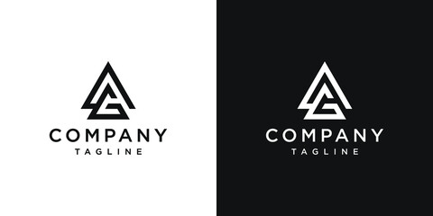 Creative Letter AG Monogram Logo Design Icon Template White and Black Background - obrazy, fototapety, plakaty