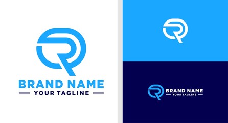 QR LOGO MONOGRAM MODERN TECH EDITABLE