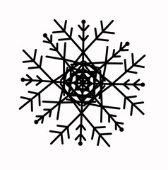 Snowflake thin line icon, Winter season concept, frozen winter flake symbol on white background, Snowflake icon in outline style for mobile concept and web design. Vector graphics.