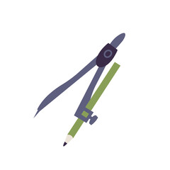 Vector Illustration compass with pencil isolated on a white background.
