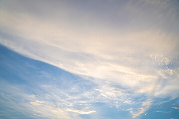 The setting sun in the evening