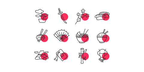 Handdrawn style Japan Icon Set