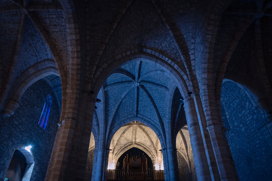 Interior Monastery of Santo Toribio de Li&eacute;bana located near Potes.Cantabria, Spain.