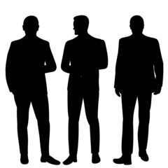 male business people silhouette isolated