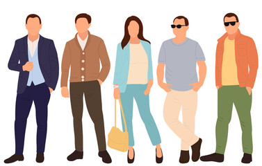 Fototapeta premium people without face flat design, isolated, vector