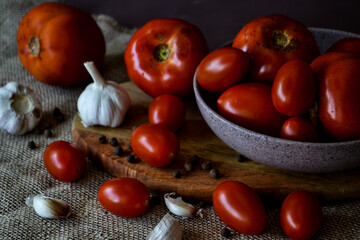 vegetables on a wooden table