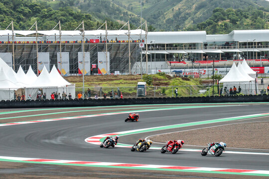 Lombok, Indonesia- March 20, 2022 :  Motogp racing at Mandalika Circuit 