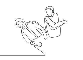 one person slaps and punches the other person. The slapped person falls to the ground and faints.