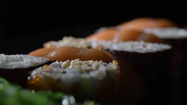 Sushi Sets Gyrating with a intimate light