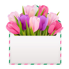 Vector Postcard with Tulips