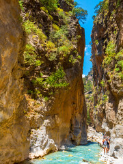 National Park Samaria Gorge, hiking trail. Crete, Greece