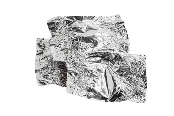 Food grade aluminum foil paper for chocolate packaging. Shiny aluminum wrap without chocolate candy...