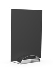 Aluminum Counter top Sign Holder & Sign Frame. Weighted Table Top Sign Frame Double LL Sign Holder  Super Click Mount. 3d render illustration.