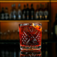 Cocktails at the bar in a nightclub
