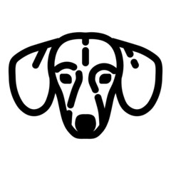 Dachshund Flat Icon Isolated On White Background