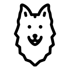 Dog Flat Icon Isolated On White Background