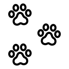 Cat Dog Paw Track Flat Icon Isolated On White Background