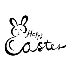 Happy Easter, handwritten inscription, vetor banner