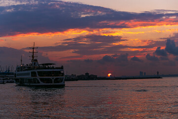 sunset over sea, Istanbul view