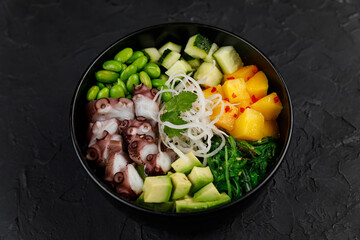 bright poke on a dark background
