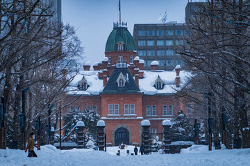冬の北海道庁赤レンガ庁舎  北海道札幌市の観光イメージ