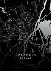 Szczecin Poland City Map - obrazy, fototapety, plakaty