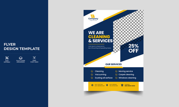 Cleaning Services Flyer Template Design, Cleaning service promotional poster flyer template